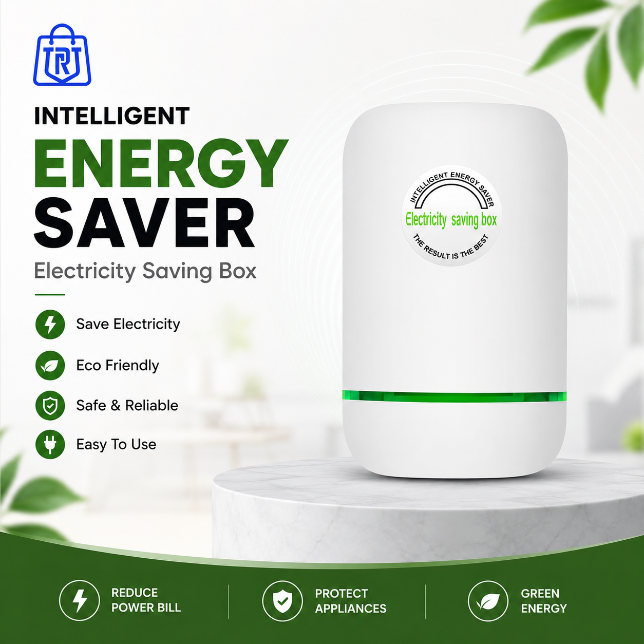 (1 Pc) Intelligent Energy Saver Box – Smart Electricity Saving Device for Home & Office